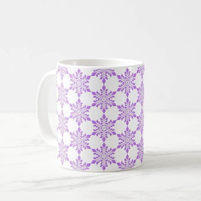 Red-Violet Snowflake Kaffemugg (Framsida vänster)