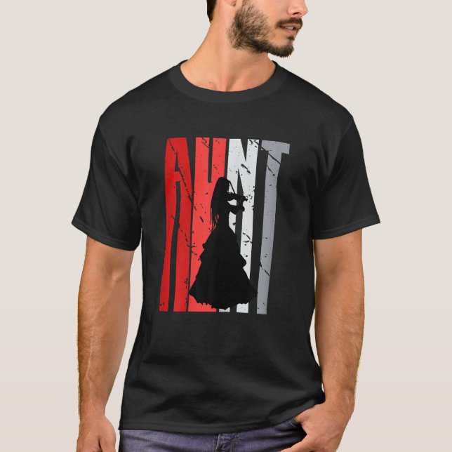 Red Violin Aunt Violinist Girls Plays The Violin O T Shirt (Framsida)