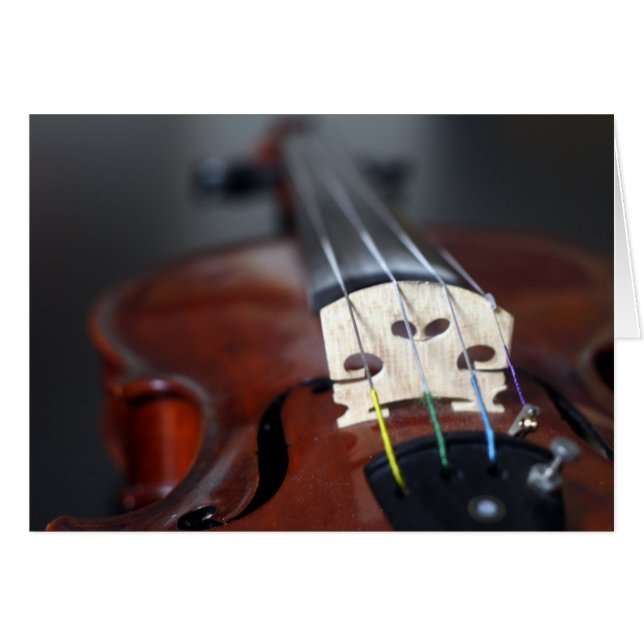 Red Violin Card Hälsningskort (Framsidan Horizontal)