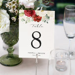 Red Vit ros Blommigt Bröllop Bordsnummer Card<br><div class="desc">Röda Vit ros Blommigt Bröllop Bordsnummer Card (1) Anpassa mallen en efter en (t.ex. från nummer 1 till xx) och lägg till varje nummerkort separat i kundvagnen. (2) Om du vill göra ytterligare anpassningar klickar du på länken "anpassa ytterligare" och användor verktyg som är utformat för att ändra mallen.</div>