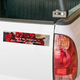 Red Vit ros Flowers Bröllop Blommigt Personalize Bildekal