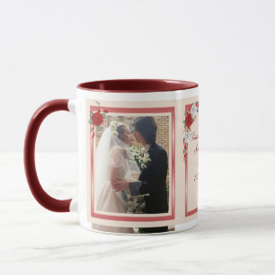 Red & Vit ros Par Ringer Mugg