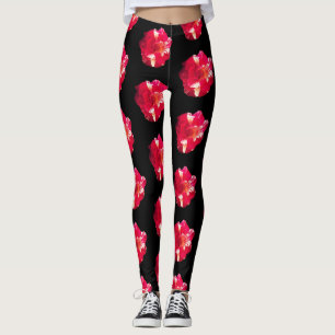 Red & Vit ros Photo Anpassningsbar Leggings