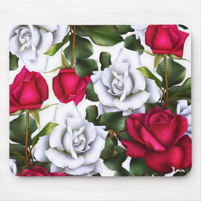 Red & Vit ros Shabby chic Rustic Modern Glam Musmatta (Framsidan)