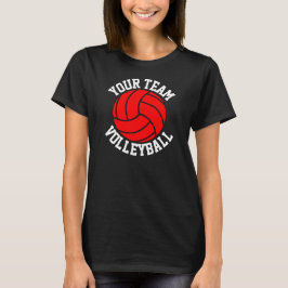 Red Volleyball Anpassningsbar Team Namn Women's Bl T Shirt