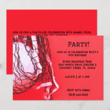 Red Volleyball Birthday-inbjudan