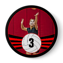 Red Volleyball Player Anpassningsbar Jersey Number