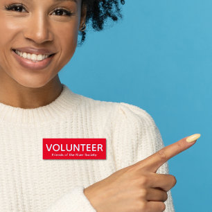 Red Volunteer Badge Namn bricka Namnbricka