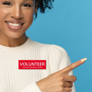 Red Volunteer Badge Namn bricka Namnbricka