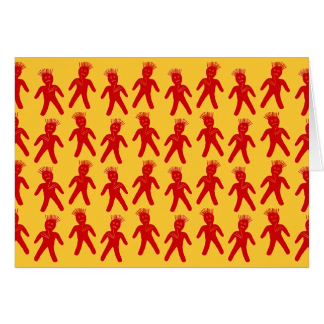 Red Voodoo Doll Hälsningskort (Framsidan Horizontal)