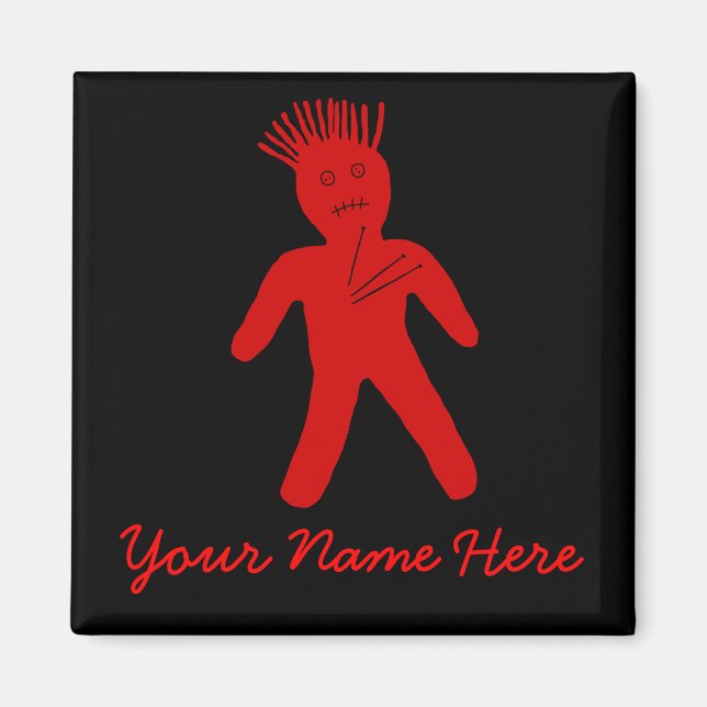 Red Voodoo Doll Magnet (Framsidan)