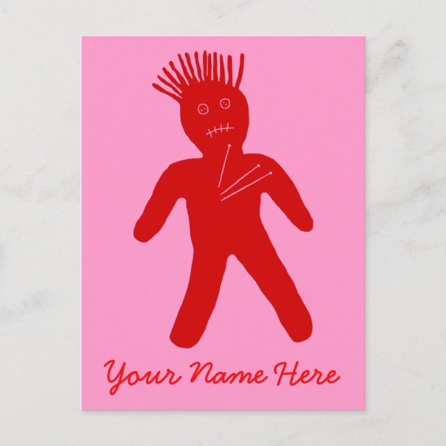 Red Voodoo Doll Vykort (Framsida)