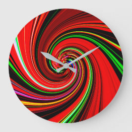Red Vortex Design Clock Stor Klocka