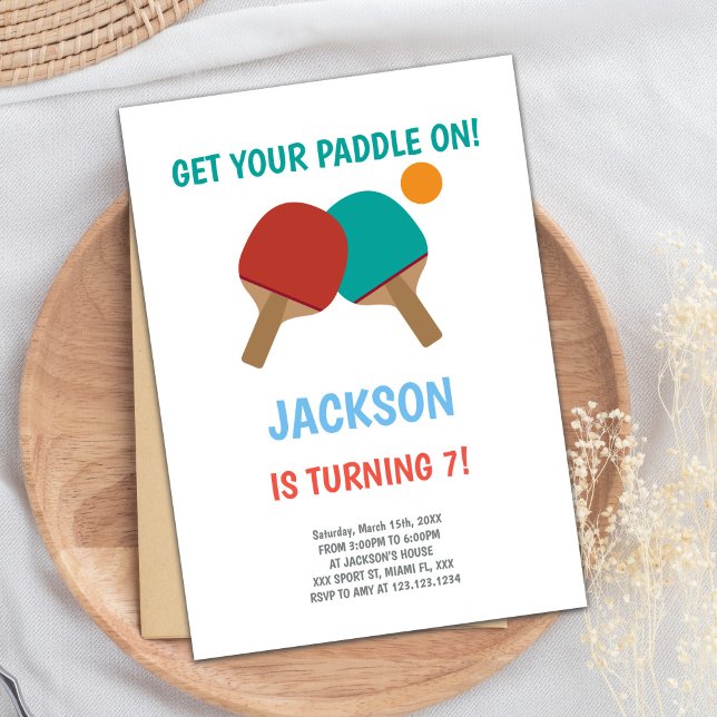 Red vs Grönt Ping Pong Birthday-inbjudningar Inbjudningar (Red vs Green Ping Pong Birthday Invitations)