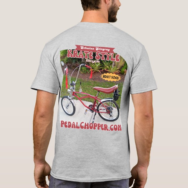 Red Vuxen Storlek Krate Stil Bike T Shirt (Baksida)