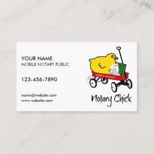 Red Wagon Customized Mobile Notary Chick Visitkort