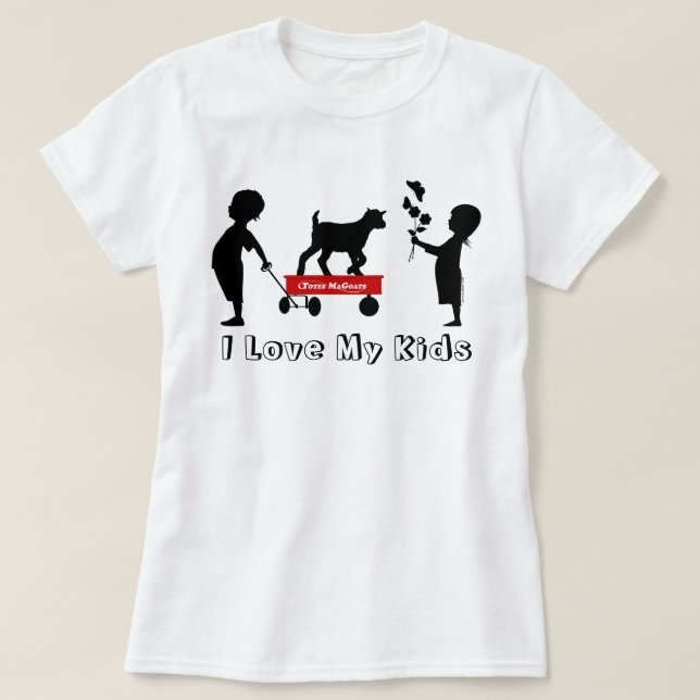Red Wagon Cute Goat Silhouette Totes MaGoats Tee Shirt (Design framsida)
