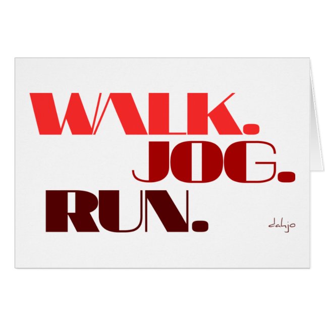 RED WALK JOG SPRINGA (font CHUNKY) Hälsningskort (Framsidan Horizontal)