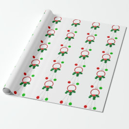Red Wandele och Jingle Klockor White Wrapping Papp Presentpapper