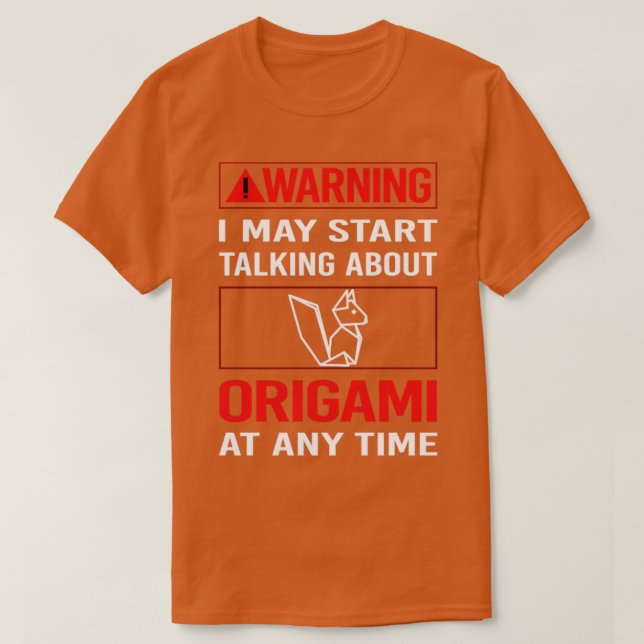 Red Warning Origami T Shirt (Design framsida)
