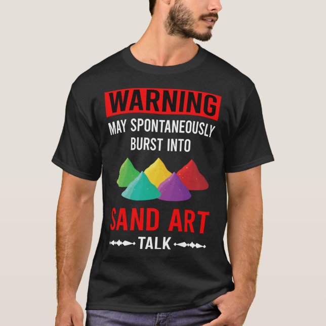 Red Warning Sand Art T Shirt (Framsida)