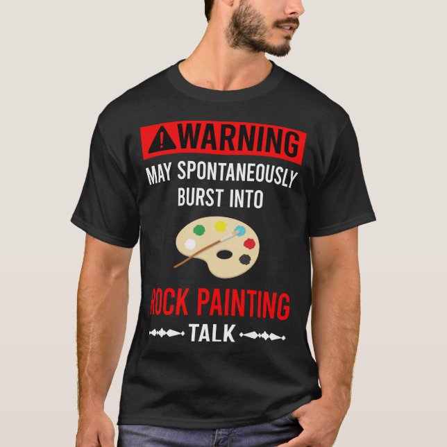 Red Warning Sten Painting Sten T Shirt (Framsida)