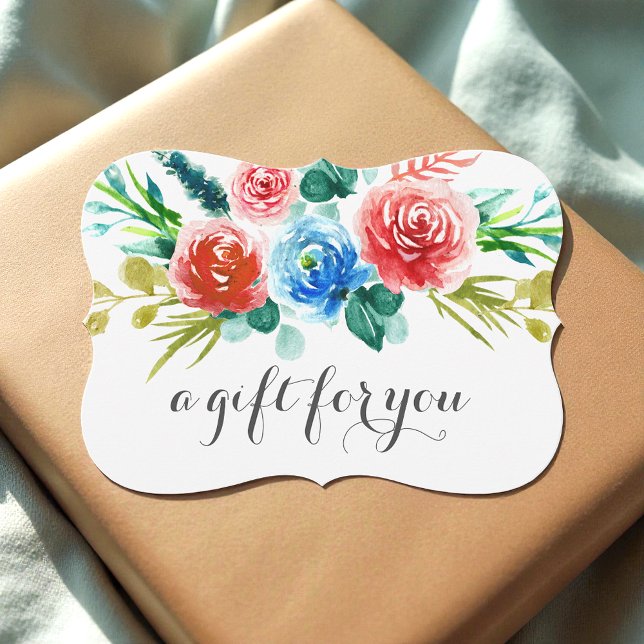 Red Watercolor Blommigt Business Gift Certificate (Skapare uppladdad)
