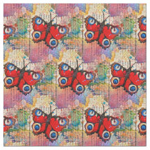Red Watercolor Butterflies Mönster Vintage Cute