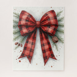 Red Watercolor Christmas Bow Pussel
