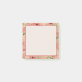 Red Watercolor Daisy Fält Vintage Post-it Block