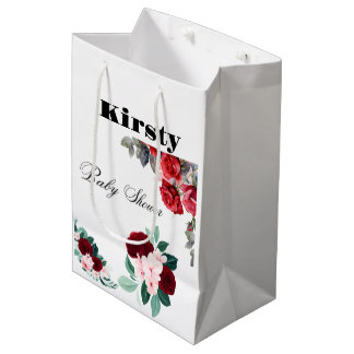 Red Watercolor Flower Baby Shower