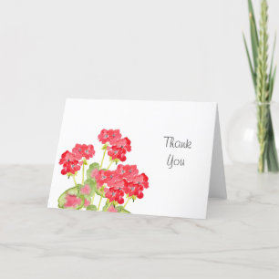 Red Watercolor Geraniums 2 Tack Kort