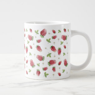 Red Watercolor Jordgubbar Jumbo Mugg