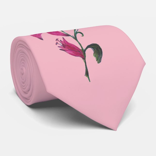 Red Watercolor Lilies Neck Tie Slips (Rullad)