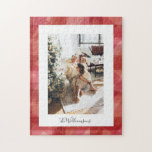 Red Watercolor Play Rustic-julfoto  Pussel<br><div class="desc">Red Watercolor Play Rustic Photo jul Helgdag Puzzle</div>