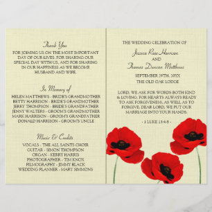 Red Watercolor Poppies Blommigt Bröllop Collection
