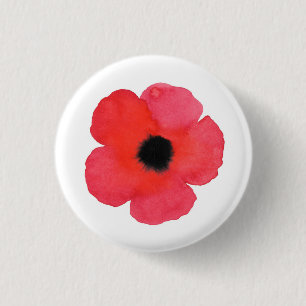 Red Watercolor Poppy Knapp