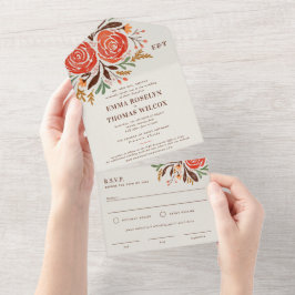 Red Watercolor Ro Fall Wedding
