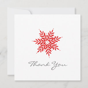 Red Watercolor Snowflake Tack Kort