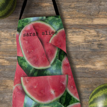 Red Watermelon Fruit Segce Kitchen Apron