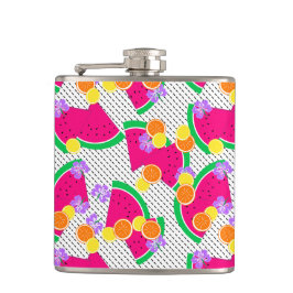 Red Watermelon Gult Lemons Tropical on White Fickplunta