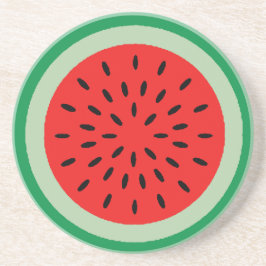 Red Watermelon Slice Art Deco Stil Sandstone Underlägg