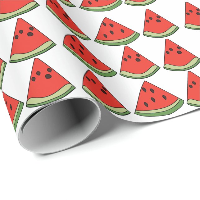 Red Watermelon Slices  Presentpapper (Rullad Hörn)