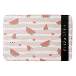 Red Watermelons, Hearts, Rand, ditt namn Badrumsmatta