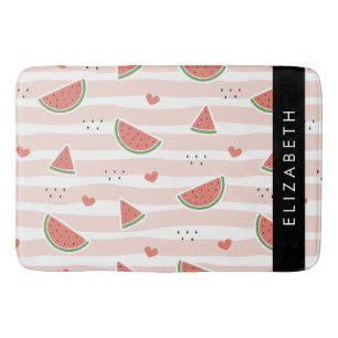 Red Watermelons, Hearts, Rand, ditt namn Badrumsmatta