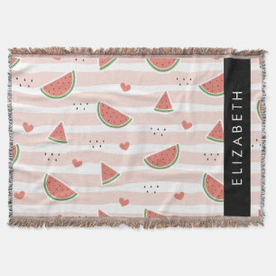 Red Watermelons, Hearts, Rand, ditt namn Filt