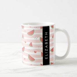 Red Watermelons, Hearts, Rand, ditt namn Kaffemugg
