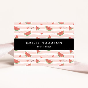 Red Watermelons, Hearts, Rand, ditt namn Visitkort