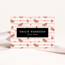 Red Watermelons, Hearts, Rand, ditt namn Visitkort