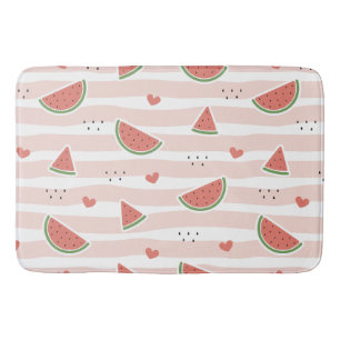 Red Watermelons, Hearts, Rand, Summer Mönster Badrumsmatta